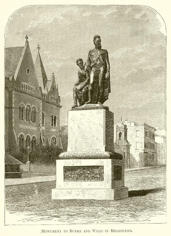 Burke és Wills emlékműve Melbourne-ben alkotó: English School