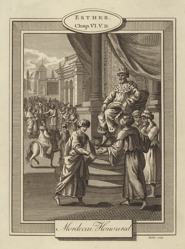 Márdokeus tisztelete, Eszter, VI. fejezet, 11. vers (metszet) alkotó: English School