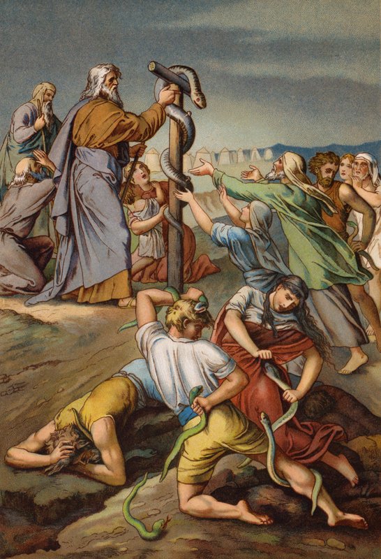 Mózes és a rézkígyó (chromolitho) alkotó: English School