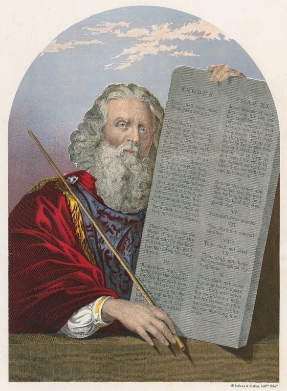 Mózes a törvény tábláival alkotó: English School