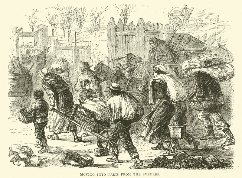 Beköltözés Párizsba a külvárosból, 1870 decemberében alkotó: English School