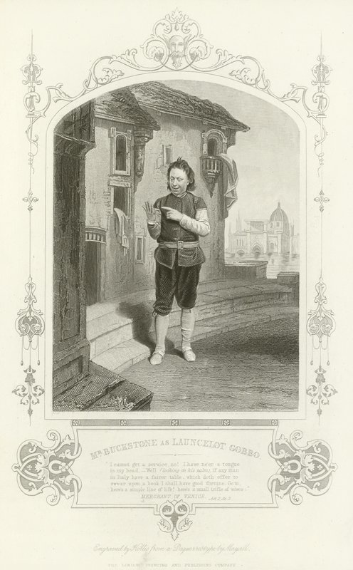 Mr. Buckstone mint Launcelot Gobbo, A velencei kereskedő alkotó: English School