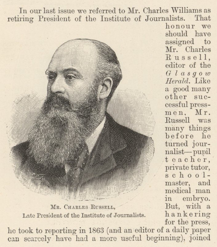 Charles Russell úr, az Újságírók Intézetének néhai elnöke (metszet) alkotó: English School