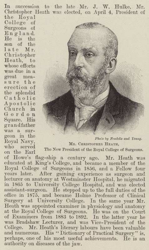 Christopher Heath, a Royal College of Surgeons új elnöke (metszet) alkotó: English School