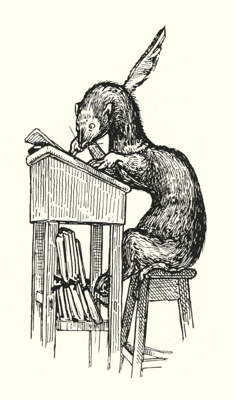 Mr Ferret a munkahelyen (litho) alkotó: English School