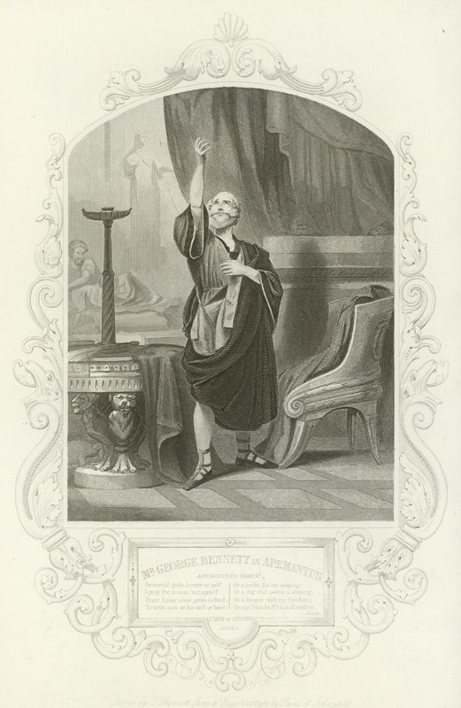Mr George Bennett mint Apemantus, Apemantus grace, Timon of Athén, I. felvonás, ii. alkotó: English School