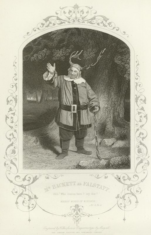 Mr Hackett, mint Falstaff, Windsor víg feleségei, V. felvonás, v. jelenet alkotó: English School