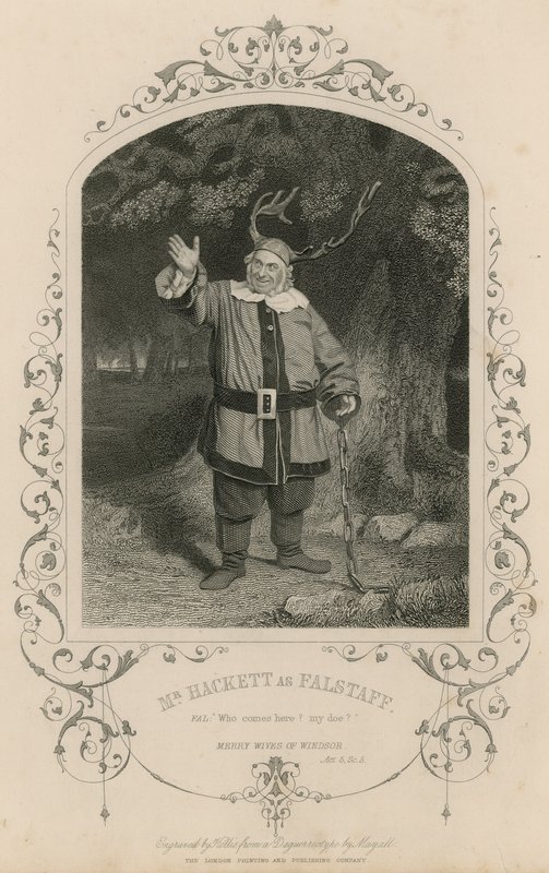 Mr Hackett Falstaff szerepében a Windsori víg feleségekben alkotó: English School
