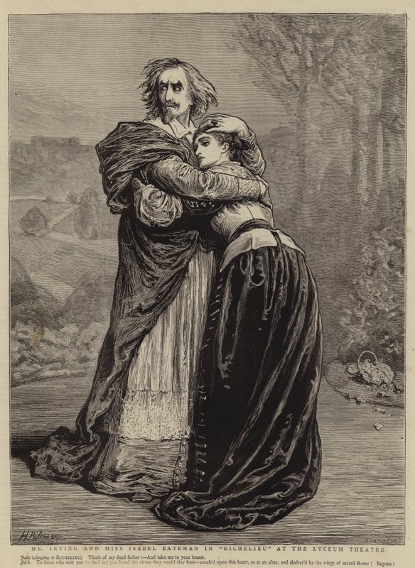 Irving úr és Isabel Bateman kisasszony a "Richelieu"-ben a Lyceum Theatre-ben (metszet) alkotó: English School