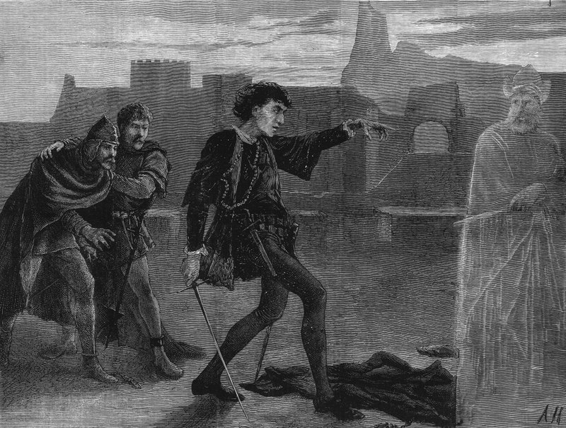 Irving úr Hamlet szerepében a Lyceum Theatre-ben, Londonban alkotó: English School
