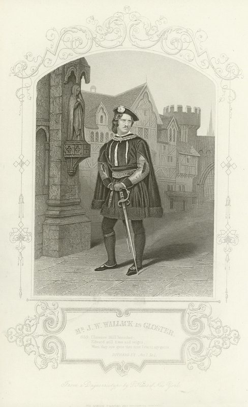 Mr. J W Wallack mint Gloster, Richard III, I. felvonás, I. jelenet alkotó: English School