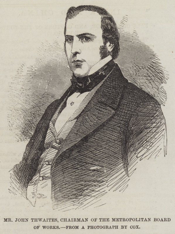 John Thwaites, a Fővárosi Művek Tanácsának elnöke (metszet) alkotó: English School