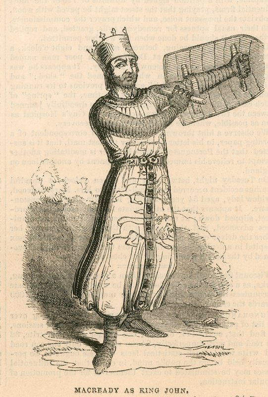 Mr Macready a londoni Drury Lane Theatre-ben a King John című darab címszerepében alkotó: English School