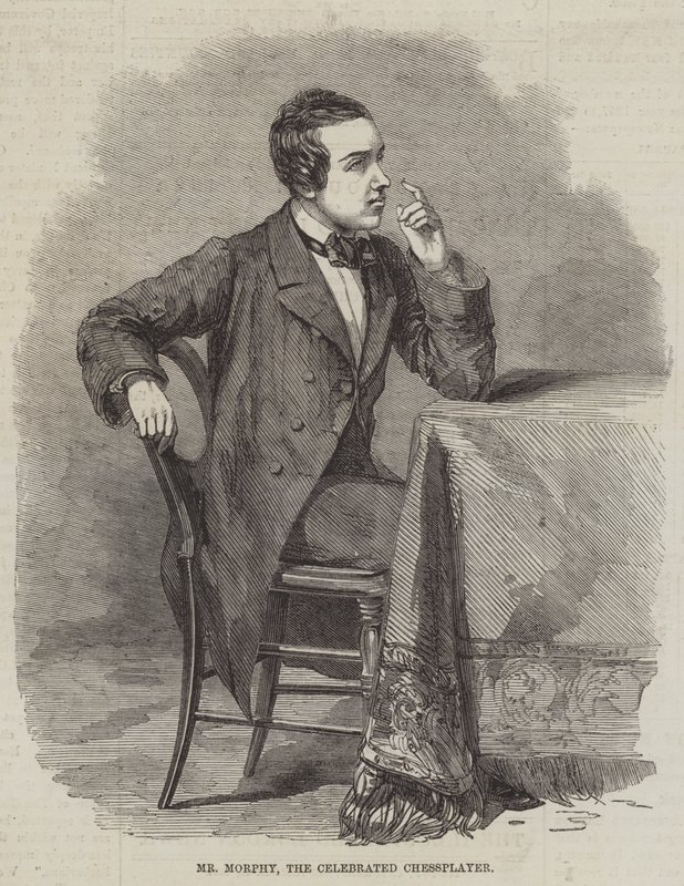 Mr Morphy, az ünnepelt sakkozó (metszet) alkotó: English School