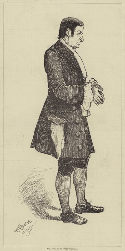 Mr Phelps mint "Mawworm" (metszet) alkotó: English School