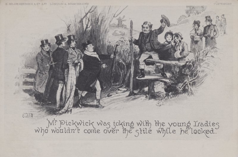 Pickwick úr viccelődik a fiatal hölgyekkel (f/w fotó) alkotó: English School