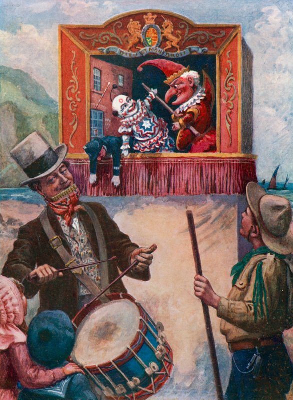 Mr Punch a tengerparton (színes litó) alkotó: English School