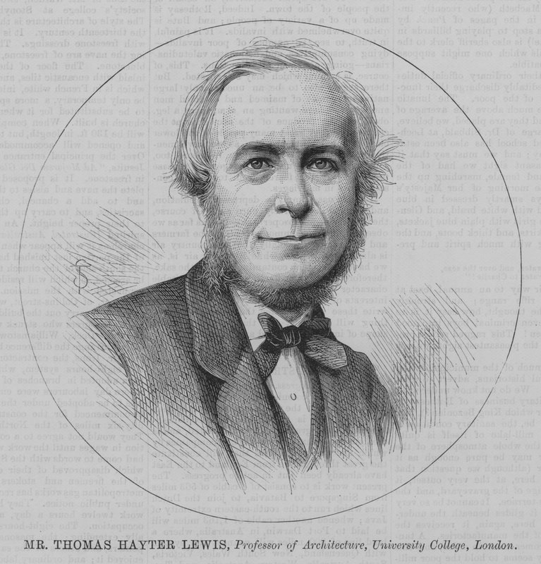 Thomas Hayter Lewis úr, építészet professzor, University College, London (metszet) alkotó: English School