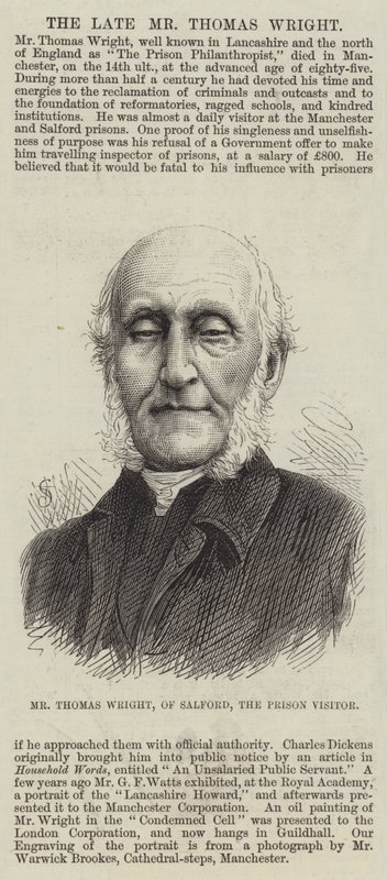 Thomas Wright úr, Salfordból, a börtönlátogató (metszet) alkotó: English School