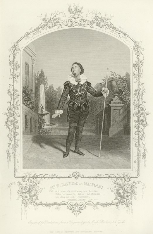 Mr W Davidge, mint Malvolio, Tizenkettedik éjszaka, III. felvonás, iv. jelenet alkotó: English School