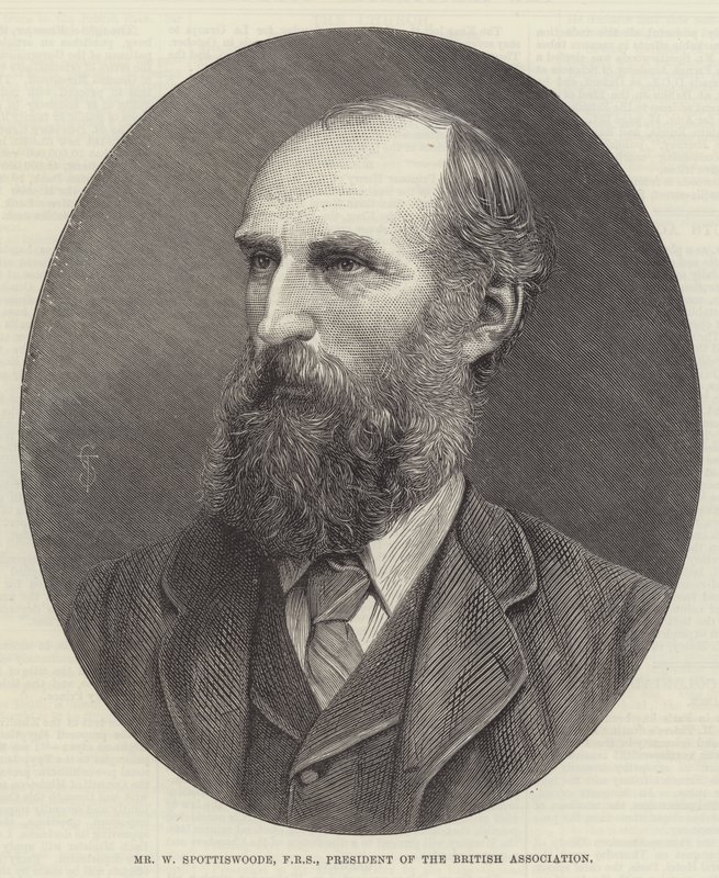 W Spottiswoode úr, FRS, a Brit Szövetség elnöke (metszet) alkotó: English School