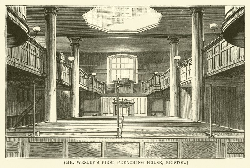 Wesley úr első prédikálóháza, Bristol (metszet) alkotó: English School