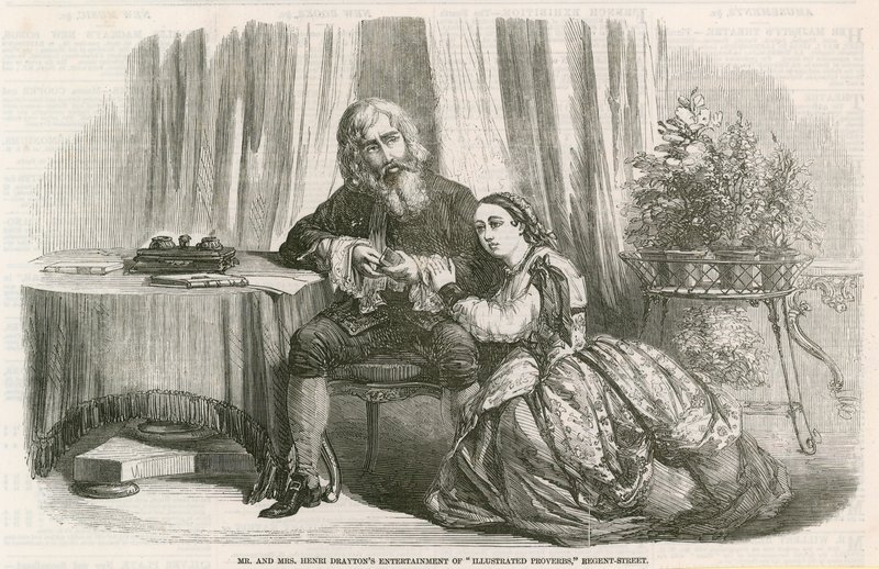 Henri Drayton úr és asszony szórakoztatása az Illustrated Proverbs-ben, a Regent Street, London alkotó: English School