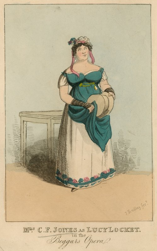 Mrs. C. F. Jones Lucy Locket szerepében a Beggars Operában alkotó: English School