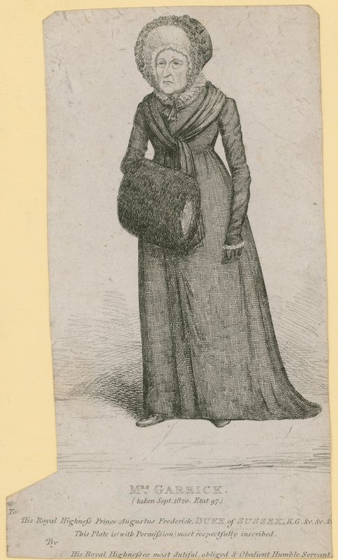Garrick asszony (Eva Marie Veigel), 1820 szeptemberében készült alkotó: English School