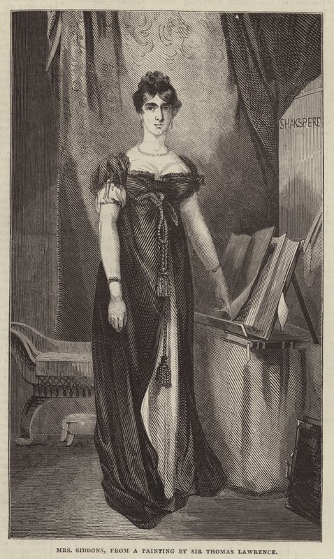 Mrs Siddons, Sir Thomas Lawrence festményéből (metszet) alkotó: English School