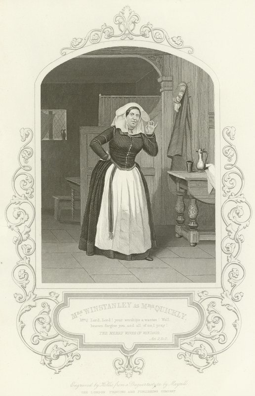 Mrs Winstanley, mint Mrs. Quickly, A windsori víg feleségek, II. felvonás, ii. alkotó: English School