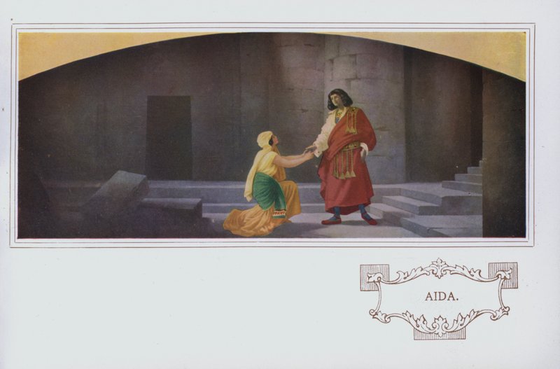 Falfestmények a Peter Robinson étteremben: Aida (színes litográfia) alkotó: English School
