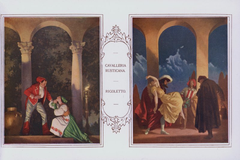 Falfestmények a Peter Robinson étteremben: Cavalleria Rusticana, Rigoletto (színes litho) alkotó: English School