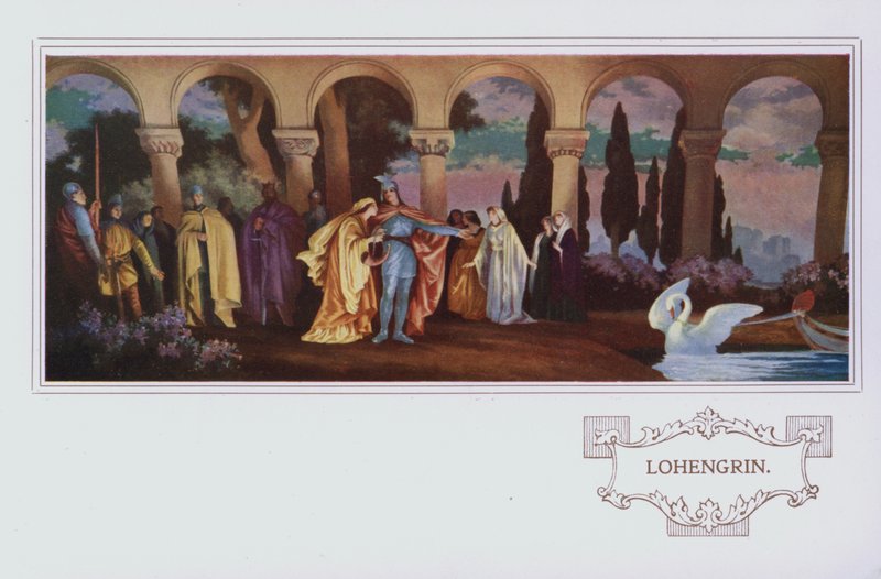 Falfestmények a Peter Robinson étteremben: Lohengrin (színes litó) alkotó: English School