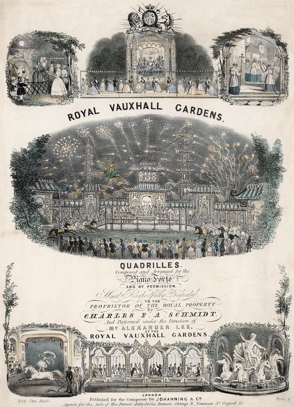 Zenei kotta a Royal Vauxhall Gardens Quadrilles-hez Charles F A Schmidttől alkotó: English School
