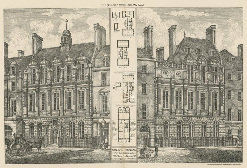 National Hospital for the Deformed, Great Portland Street és Bolsover Street alkotó: English School