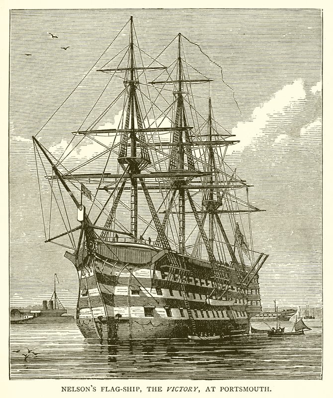 Nelsons Flag-Ship, a győzelem, Portsmouthban alkotó: English School