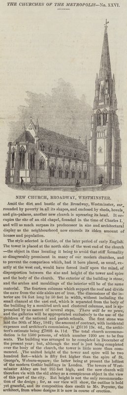 New Church, Broadway, Westminster (metszet) alkotó: English School