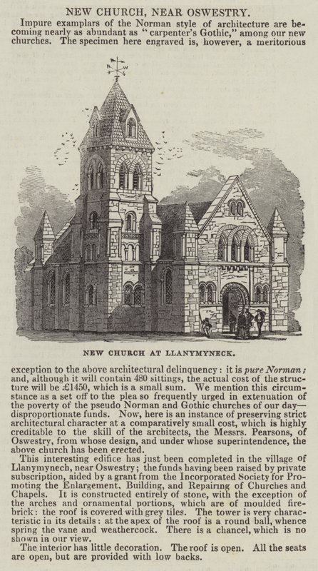 Új templom Llanymyneckben (metszet) alkotó: English School