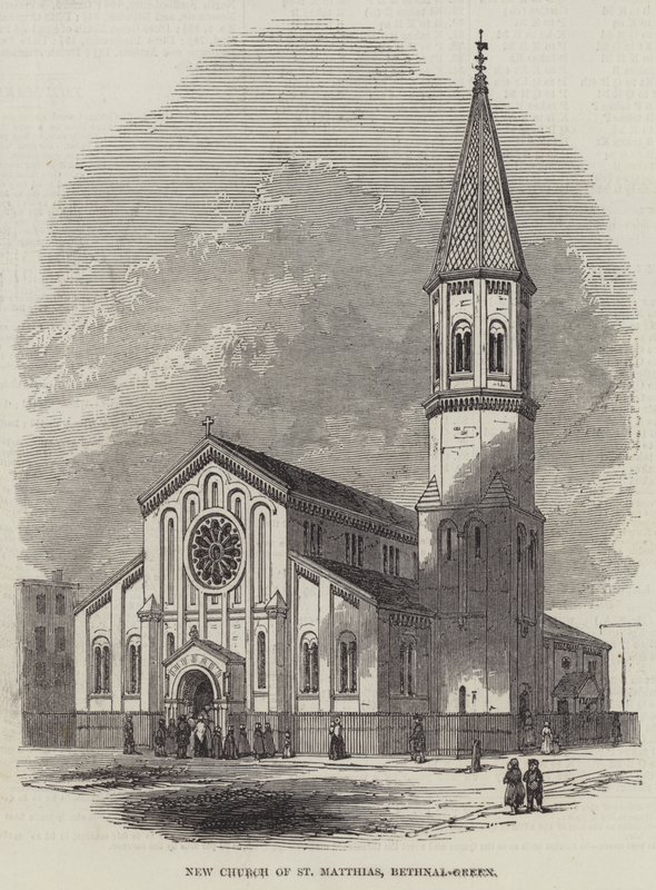 Új Szent Mátyás templom, Bethnal-Green (metszet) alkotó: English School