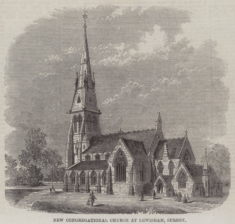 New Congregational Church at Lewisham, Surrey (metszet) alkotó: English School