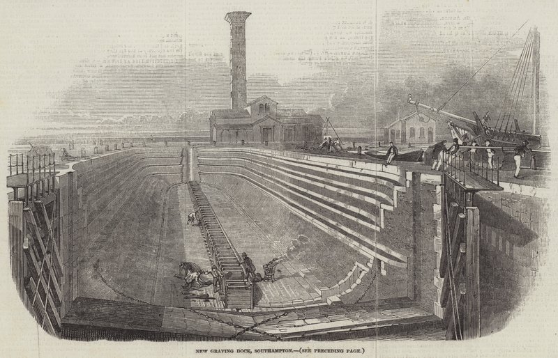 New Graving Dock, Southampton (metszet) alkotó: English School