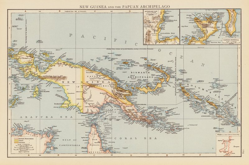 Új-Guinea és a pápua szigetvilág (színes litográfia) alkotó: English School