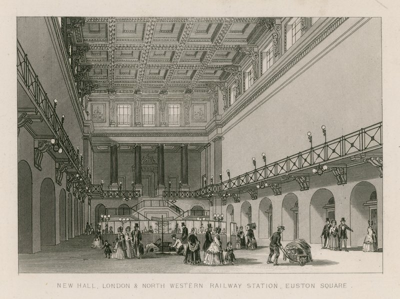 New Hall, London és Északnyugati pályaudvar, Euston Square, London alkotó: English School