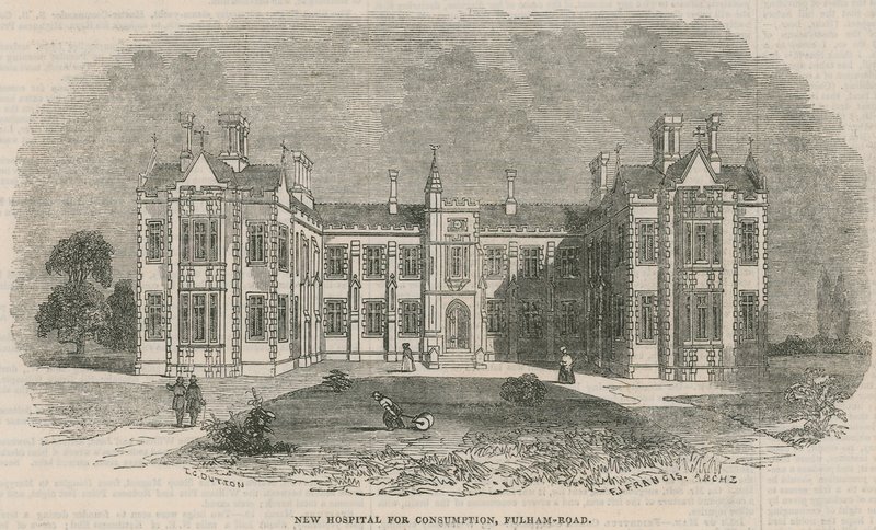 Új fogyasztási kórház, a Fulham Road alkotó: English School