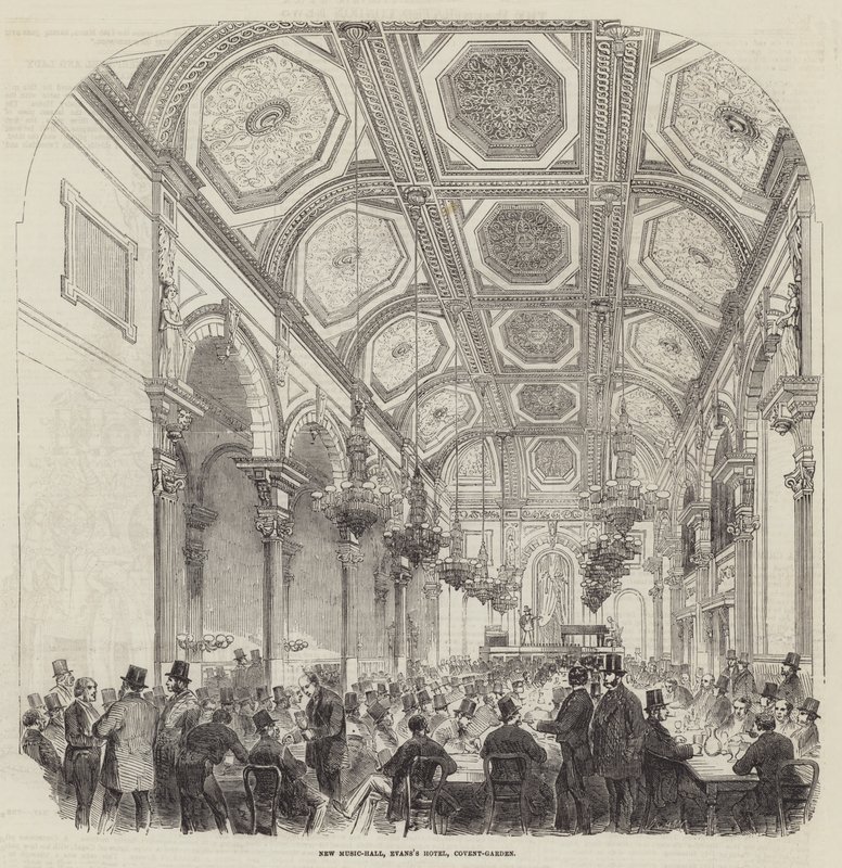New Music-Hall, Evans Hotel, Covent-Garden (metszet) alkotó: English School