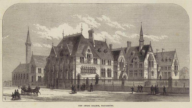 New Owens College, Manchester (metszet) alkotó: English School