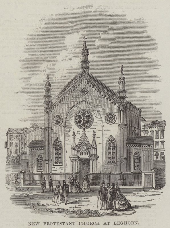Új protestáns templom Leghornban (metszet) alkotó: English School