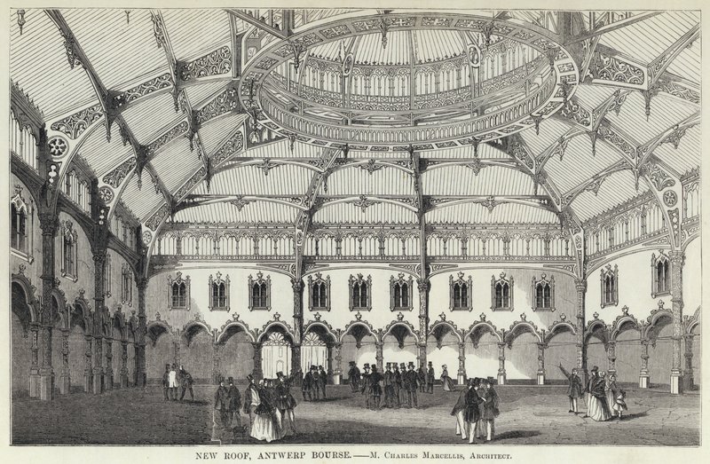 Új tető, Antwerpen Bourse (metszet) alkotó: English School