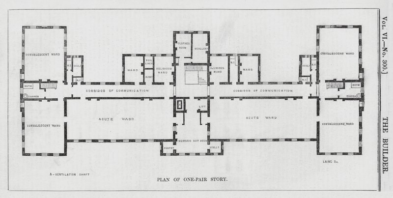 Új Himlő- és Oltókórház, Highgate (metszet) alkotó: English School